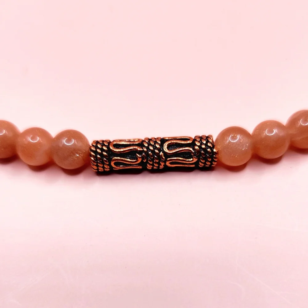 Sunstone and Copper Beaded Necklace - Picture 3 of 6